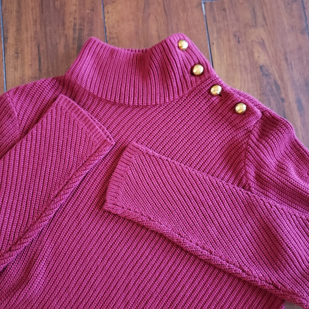 Tory Burch Brodie Tunic Dress Sweater Viscose Turtleneck Knit Size Medium - Picture 7 of 13
